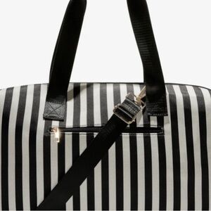 NEW ALICE + OLIVIA Duffle Bag Black and White Stripped